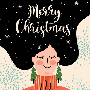 Wesołych Świąt - dziewczyna z kubkiem gorącej herbaty