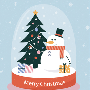 Kula śnieżna z bałwankiem